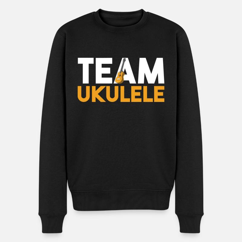 Gitarre Musiker Musikinstrument Ukulele - Männer Premium Bio Pullover - Schwarz