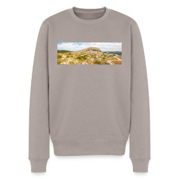 Die Mauer von Oštrica (Bedem Grebastica) Kroatien - Männer Premium Bio Pullover - Taupe - Vorne - Nico (187cm)