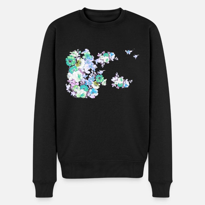 Fleurs,Fleur,Printemps,Fleurs - Pull Premium bio Homme - noir