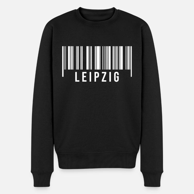 Erzgebirge Strichcode Leipzig - Männer Premium Bio Pullover - Schwarz
