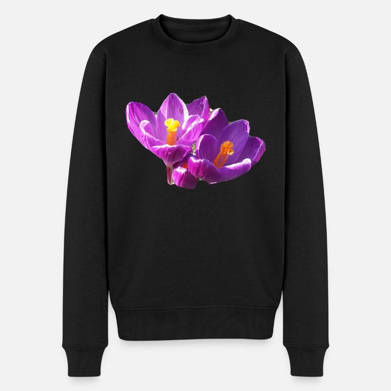 fleurs,fleur,printemps,fleurs,tulipes,crocus - Pull Premium bio Homme - noir