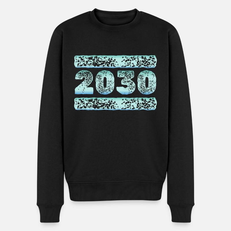 2030 - Männer Premium Bio Pullover - Schwarz
