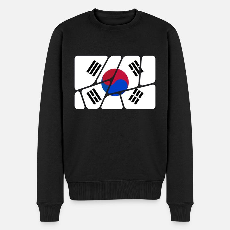 Südkorea als Südkorea - Männer Premium Bio Pullover - Schwarz
