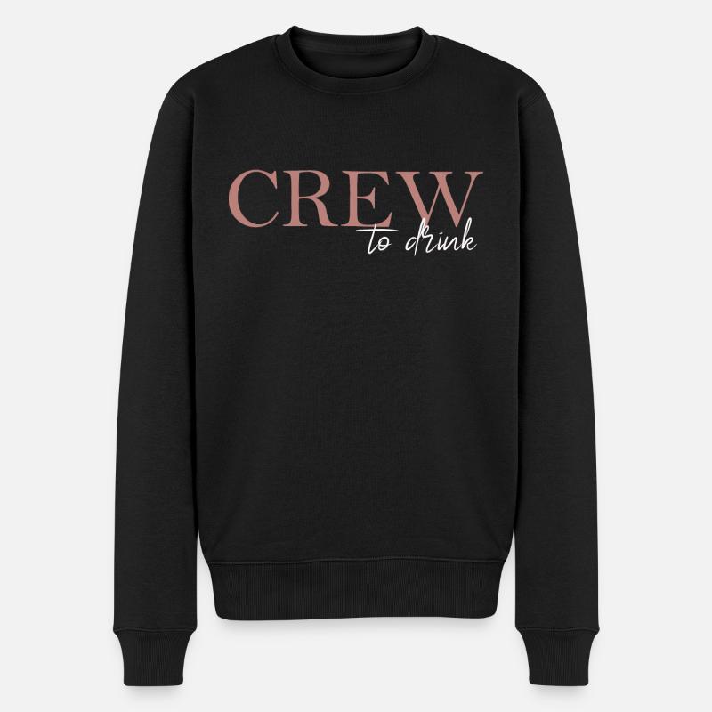 Crew to drink - Männer Premium Bio Pullover - Schwarz