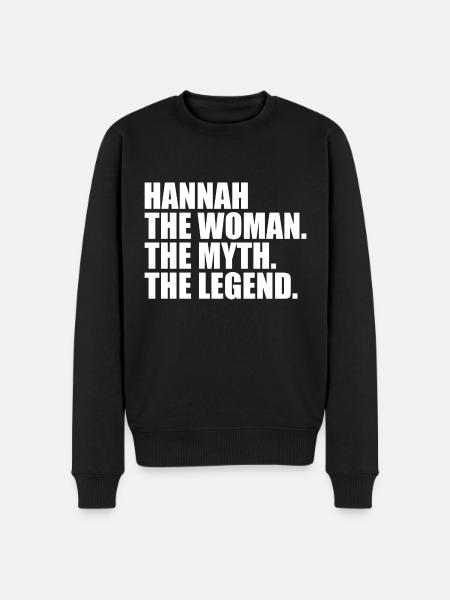 Woman Myth Legend Name Hannah - Men's Premium Organic Jumper - black