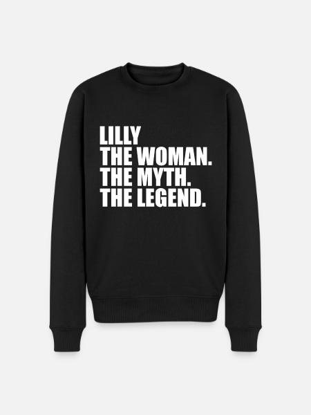 Woman Myth Legend Name Lilly - Men's Premium Organic Jumper - black