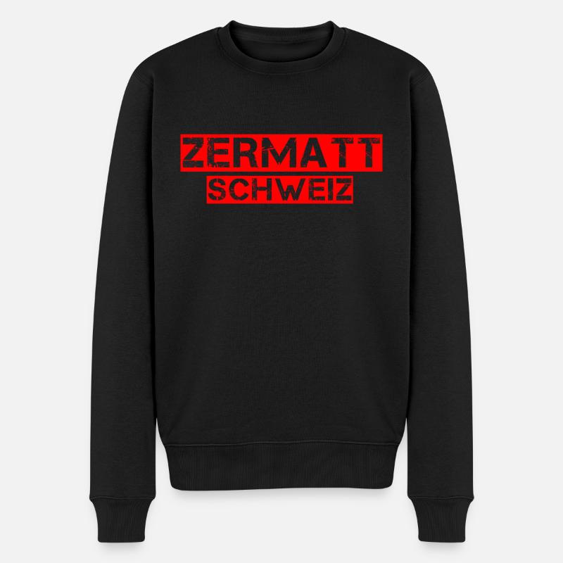 Zermatt - Männer Premium Bio Pullover - Schwarz