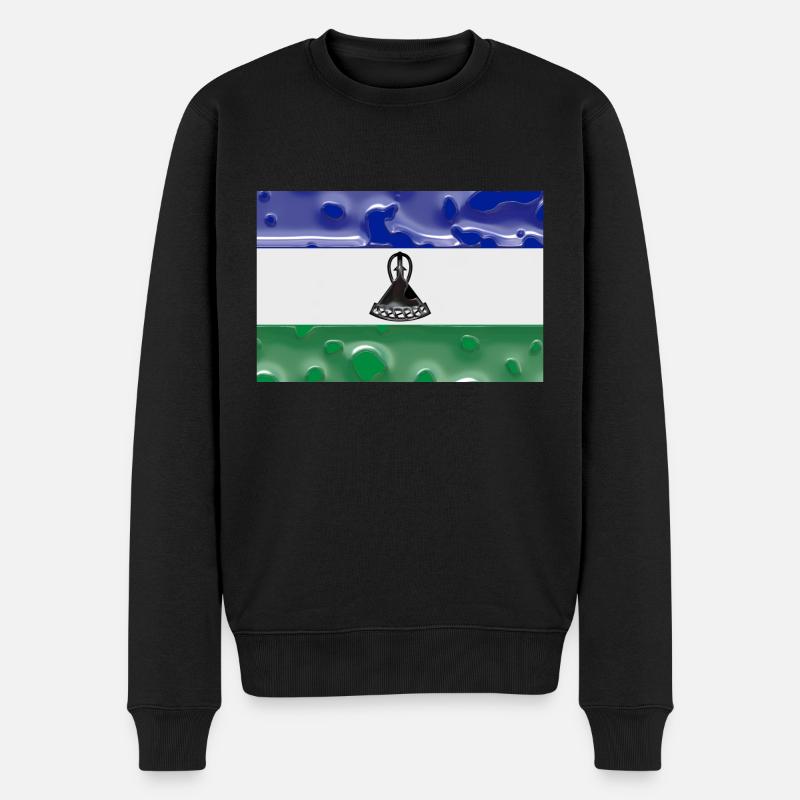 Lesotho Lesotho - Männer Premium Bio Pullover - Schwarz