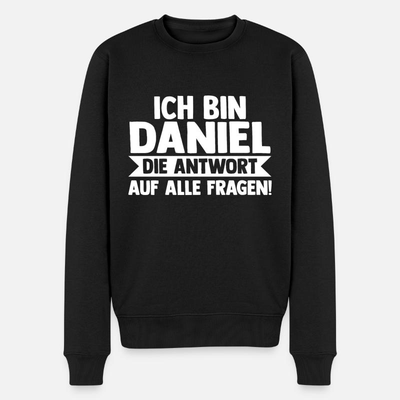 First name Daniel - Men's Premium Organic Jumper - black