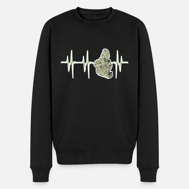 Heartbeat Weed - Pull Premium bio Homme - noir