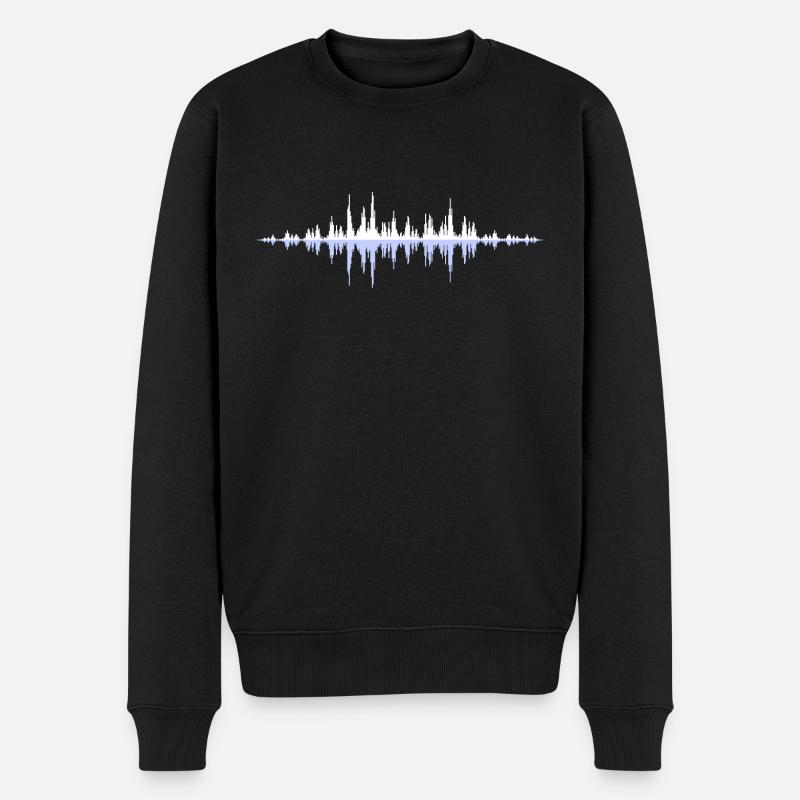 Schallwelle - Männer Premium Bio Pullover - Schwarz