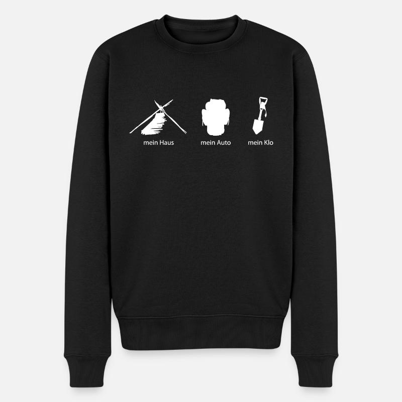 Haus Auto Klo - Männer Premium Bio Pullover - Schwarz