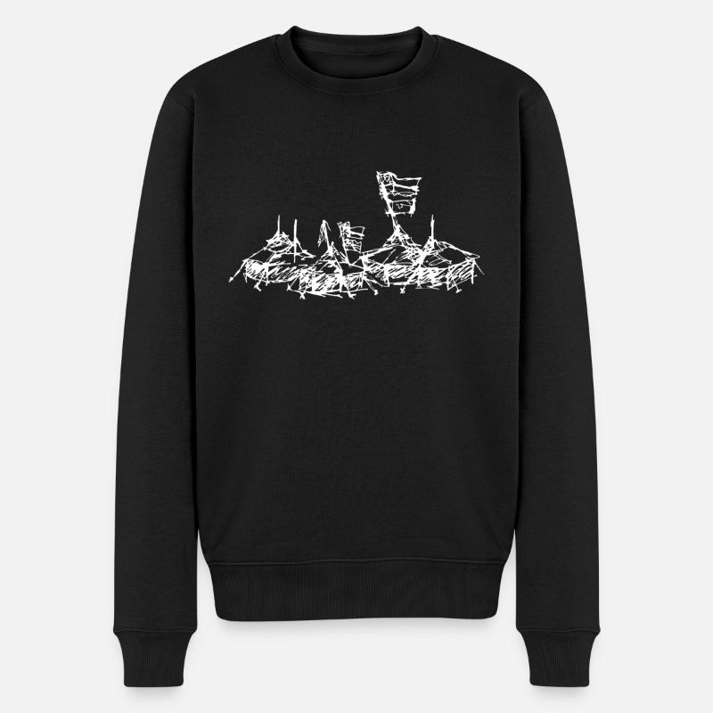 mein Dorf (weiss) - Männer Premium Bio Pullover - Schwarz