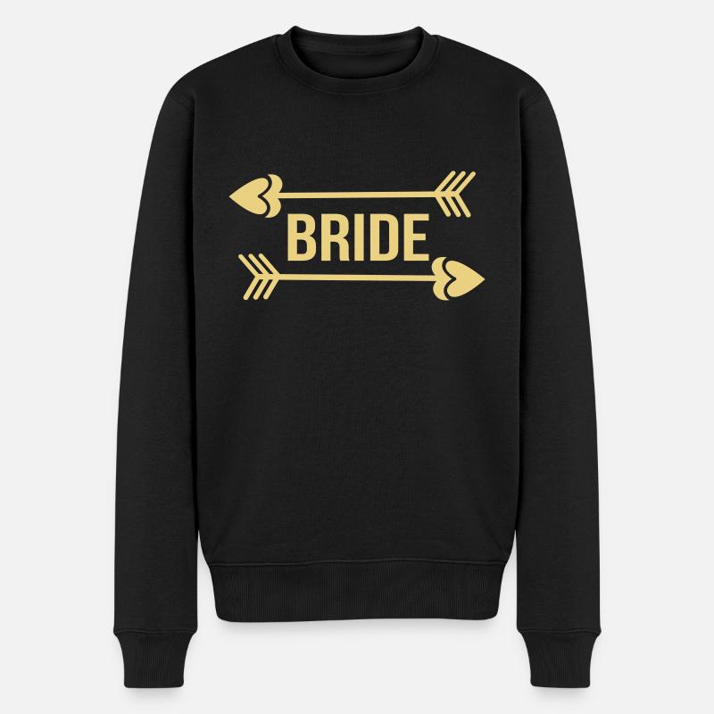 bride_arrow_heart - Männer Premium Bio Pullover - Schwarz