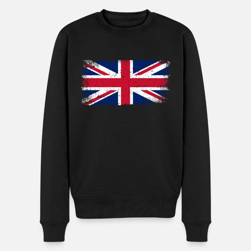 Großbritannien Flagge - Männer Premium Bio Pullover - Schwarz