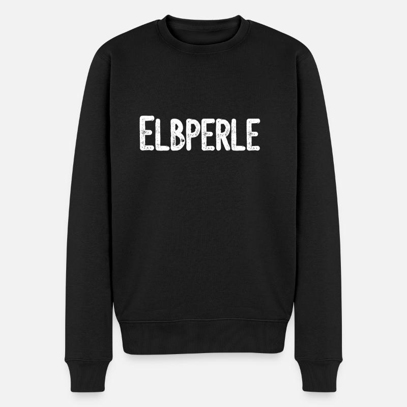 Elbperle - Männer Premium Bio Pullover - Schwarz