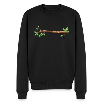 branch tree drawing leaf - Men's Premium Organic Jumper - black - Front - Nico (187cm)