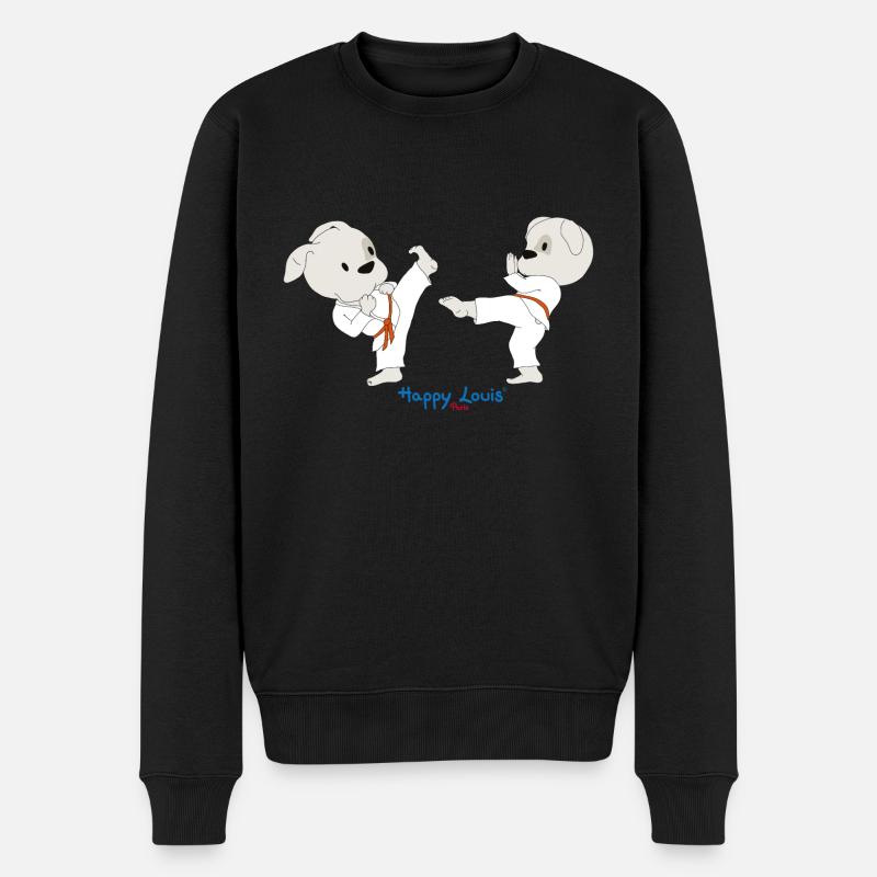 Happy Louis - KARATE DUO - Männer Premium Bio Pullover - Schwarz