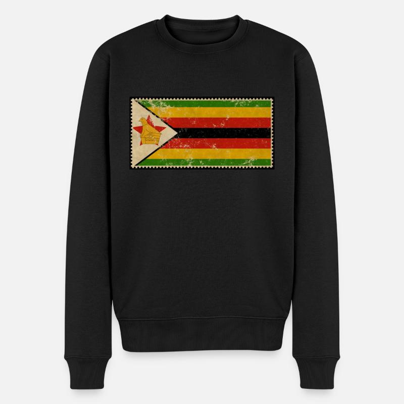 Simbabwe - Männer Premium Bio Pullover - Schwarz