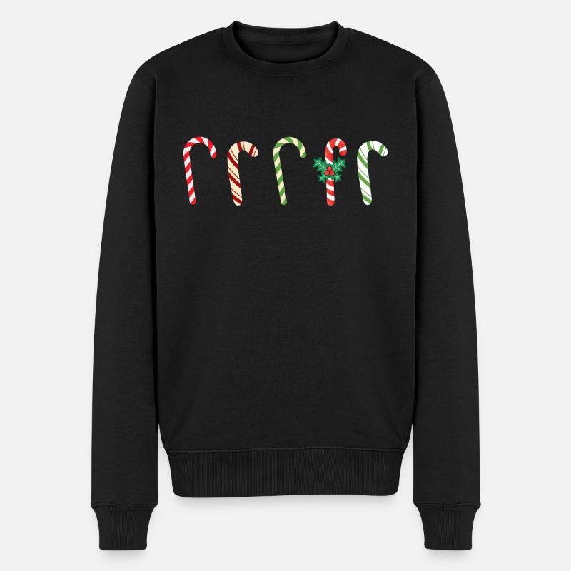 Candy cane - Pull Premium bio Homme - noir