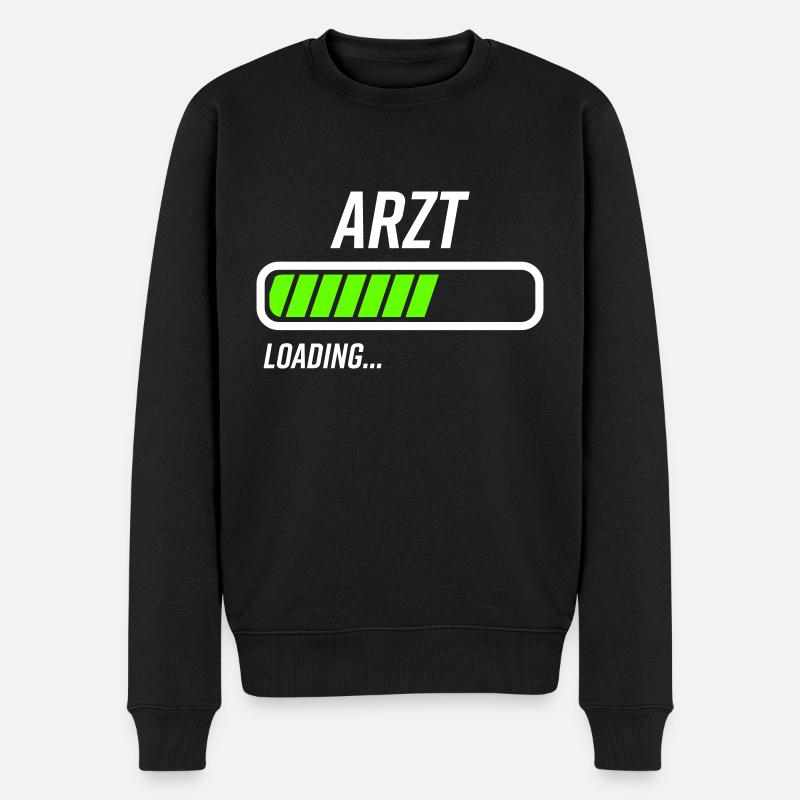 Arzt Loading Ladebalken - Männer Premium Bio Pullover - Schwarz