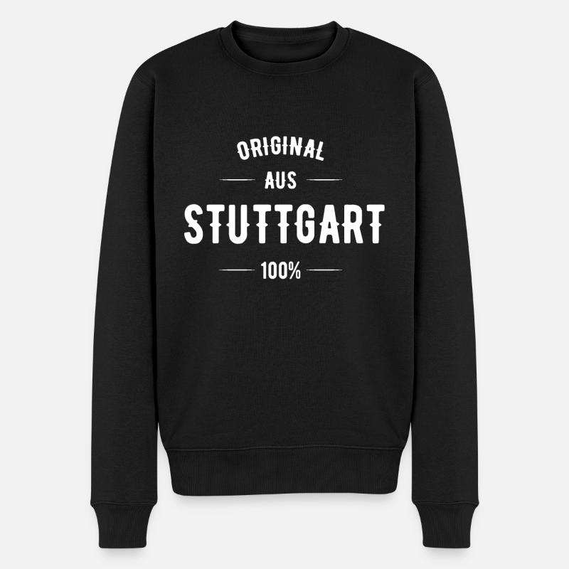 Stuttgart - Männer Premium Bio Pullover - Schwarz