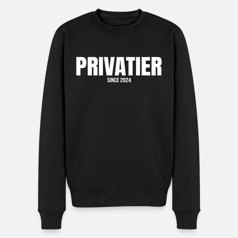 PRIVATIER SINCE 2024 Rente - Männer Premium Bio Pullover - Schwarz