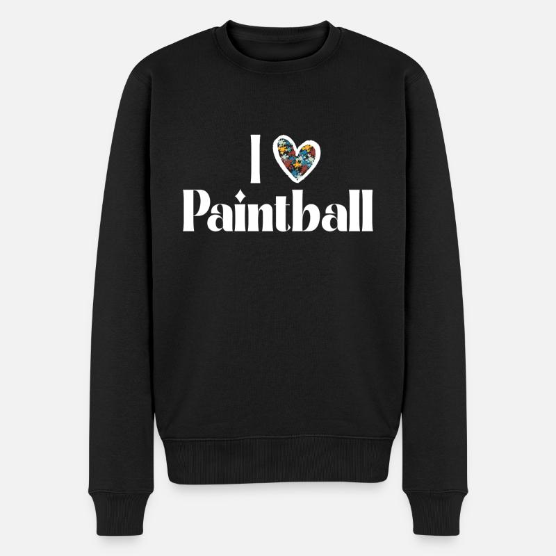 iLoVePaintbal - Männer Premium Bio Pullover - Schwarz