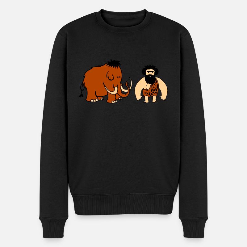 mammut höhlenmensch - Männer Premium Bio Pullover - Schwarz