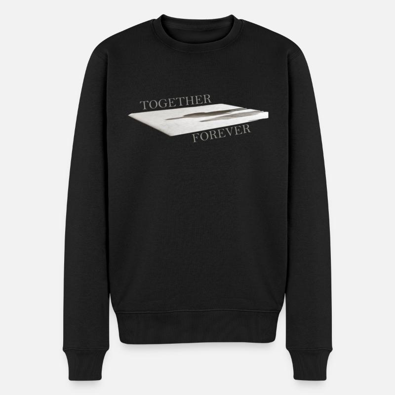 Schatten von zwei Personen am Ende der Treppe - Männer Premium Bio Pullover - Schwarz