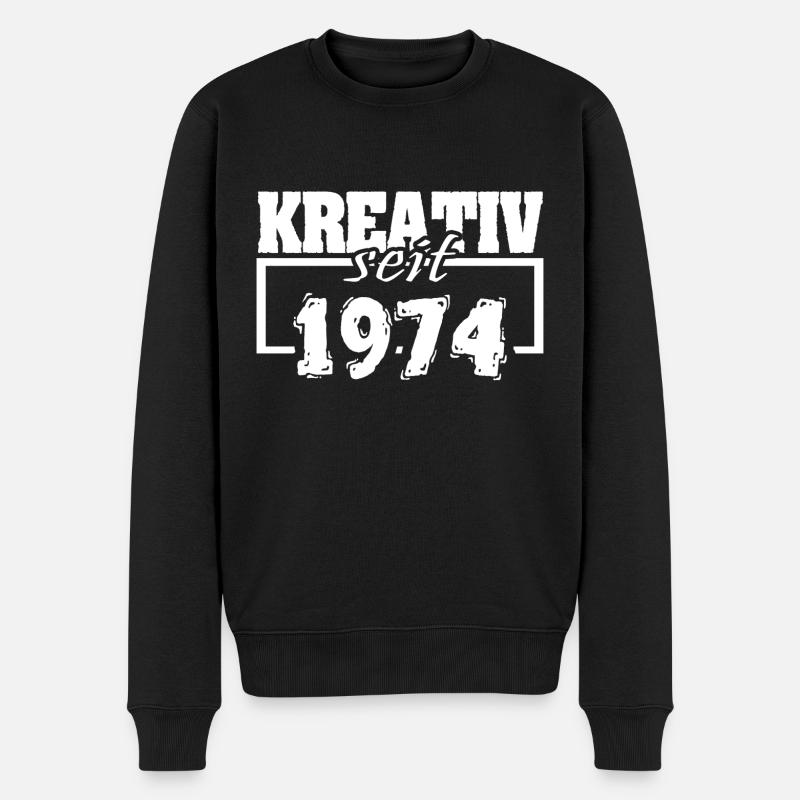 1974 - Männer Premium Bio Pullover - Schwarz