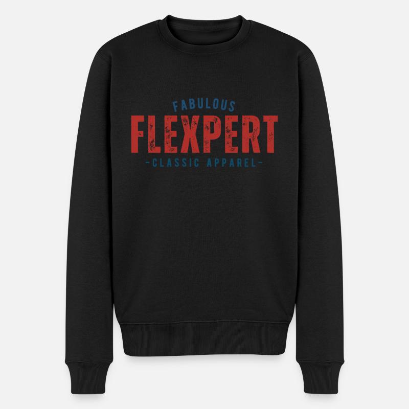 Gym Flexpert Entraînement Muscle Haltérophilie - Pull Premium bio Homme - noir