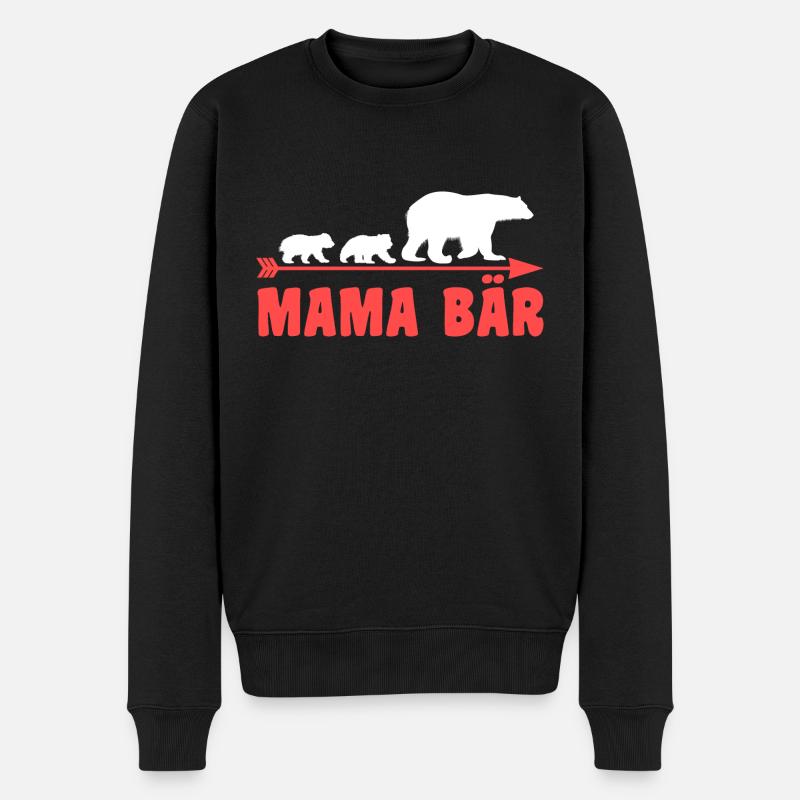 Mutter Mama Bär - Männer Premium Bio Pullover - Schwarz