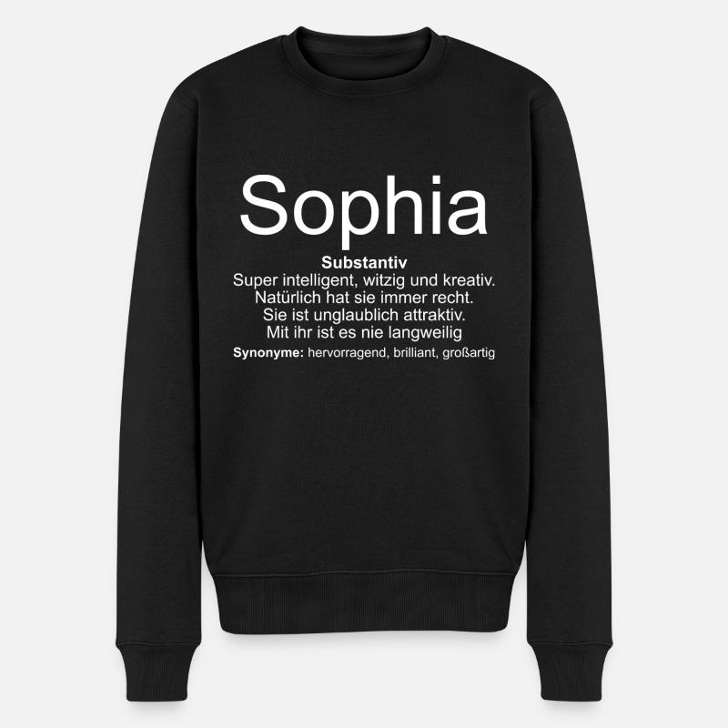 Name Definition Sophia - Männer Premium Bio Pullover - Schwarz