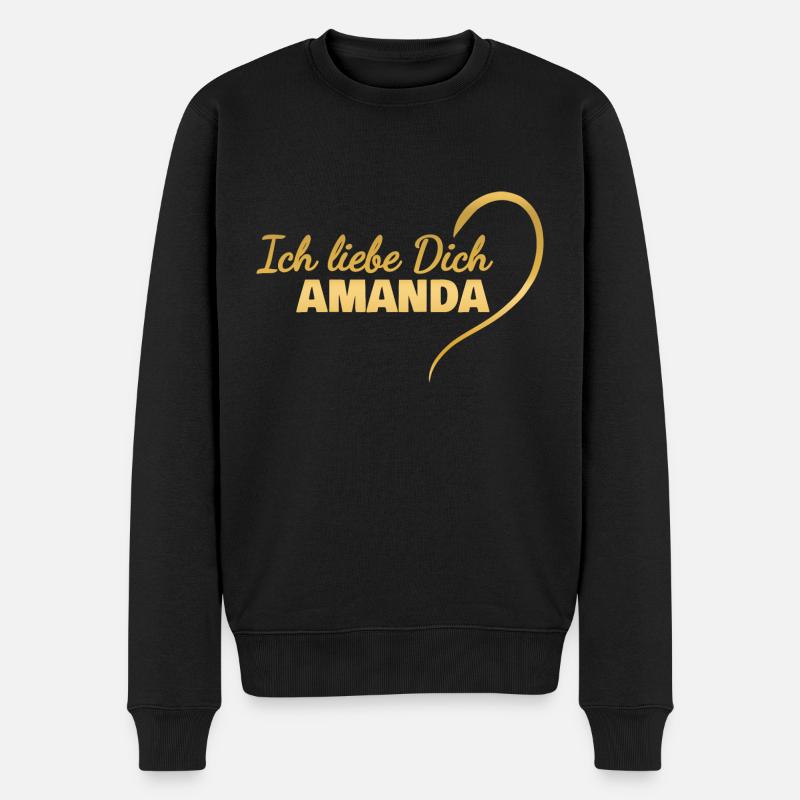 Amanda - Männer Premium Bio Pullover - Schwarz