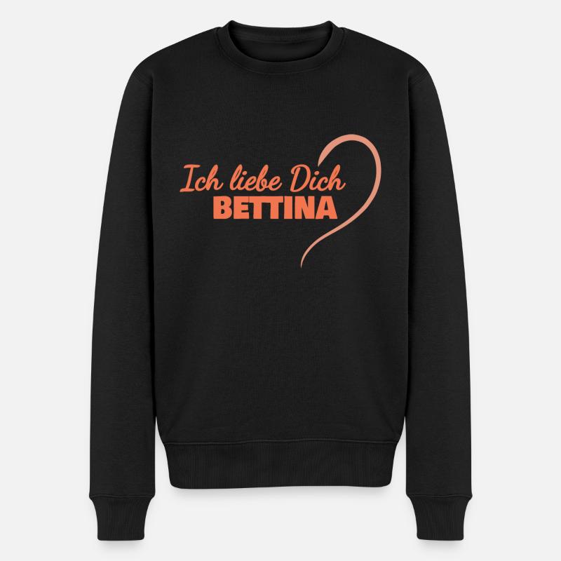 LiebeDich Bettina - Männer Premium Bio Pullover - Schwarz