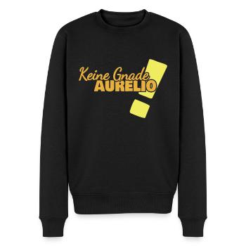 Aurelio als Lustig - Männer Premium Bio Pullover - Schwarz - Vorne - Nico (187cm)