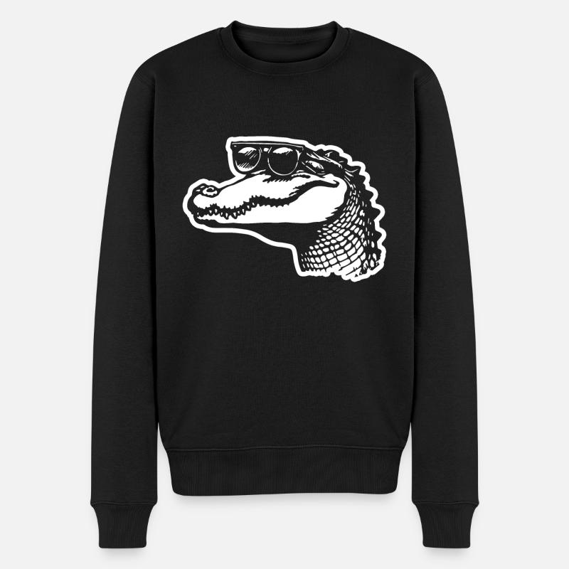 Krokodil Alligator - Männer Premium Bio Pullover - Schwarz