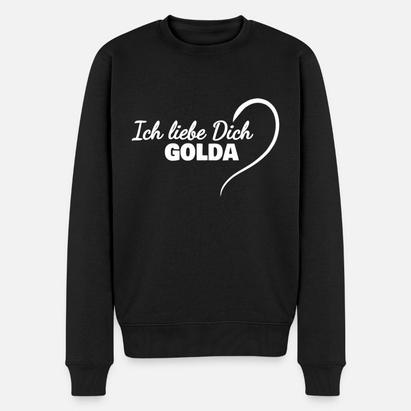 LiebeDich Golda - Männer Premium Bio Pullover - Schwarz
