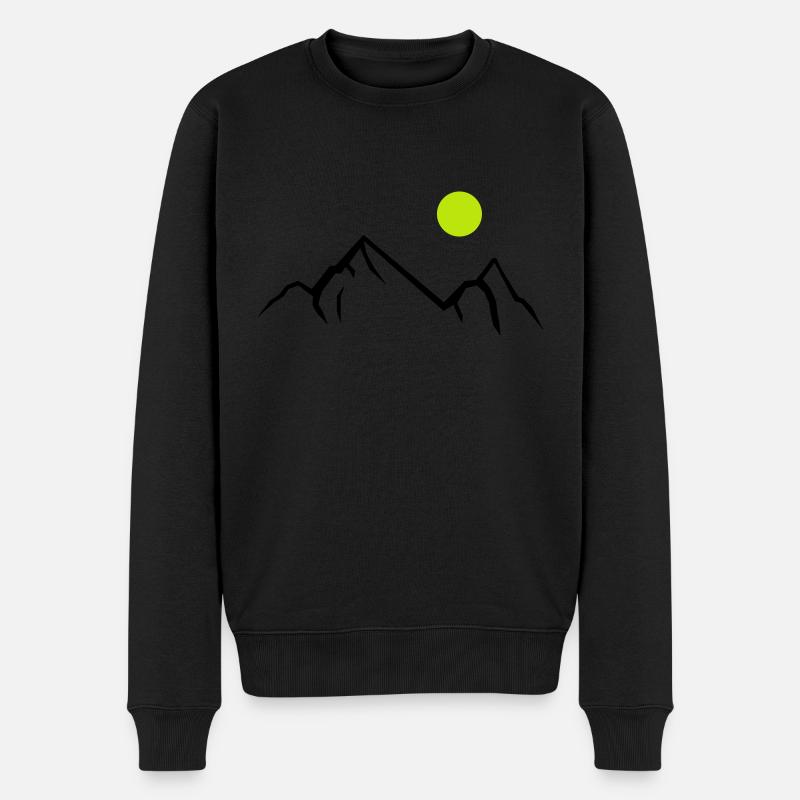 berge 01 - Männer Premium Bio Pullover - Schwarz