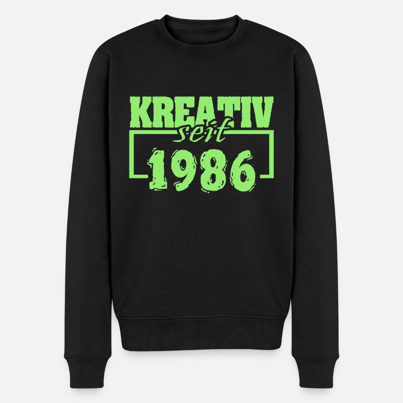 1986 - Männer Premium Bio Pullover - Schwarz