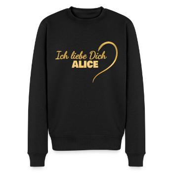 LoveYou Alice - Men's Premium Organic Jumper - black - Front - Nico (187cm)