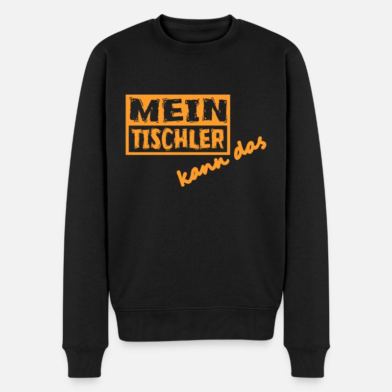 Mein Tischler kann das - Männer Premium Bio Pullover - Schwarz
