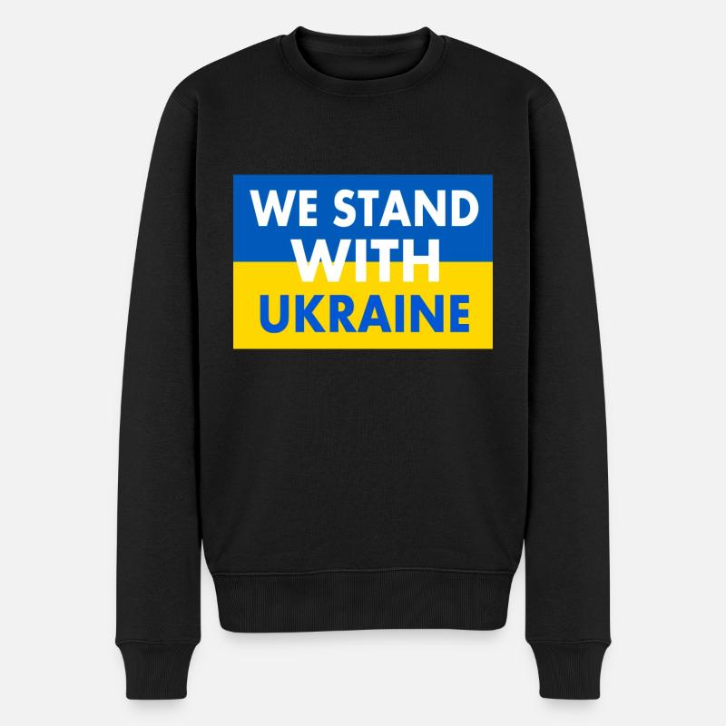 We stand with ukraine - Pull Premium bio Homme - noir