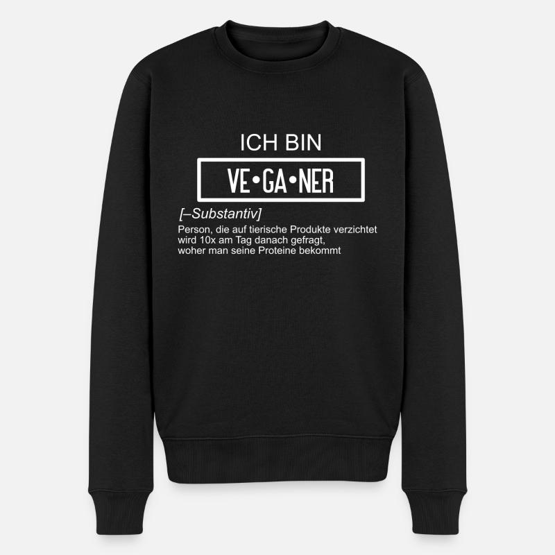 Veganer Defintion - Männer Premium Bio Pullover - Schwarz