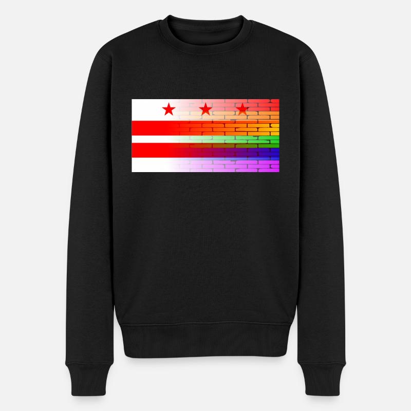 Mur arc-en-ciel Washington DC - Pull Premium bio Homme - noir