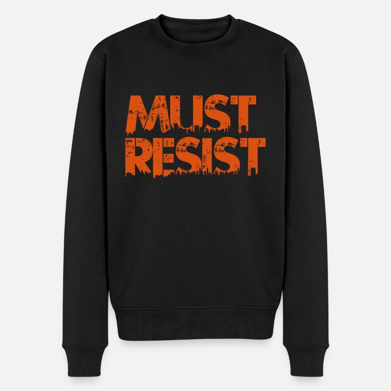 Muss widerstehen - Männer Premium Bio Pullover - Schwarz