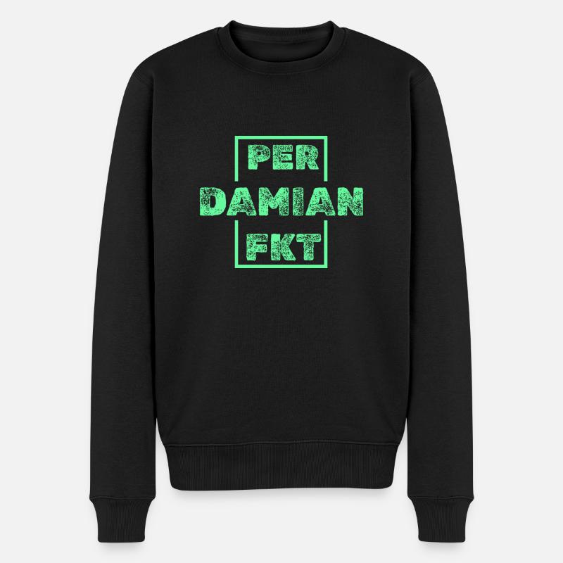 Einzigartig Damian - Männer Premium Bio Pullover - Schwarz