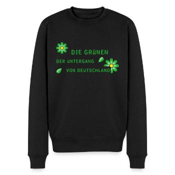 Deutschland die Grünen grün - Männer Premium Bio Pullover - Schwarz - Vorne - Nico (187cm)