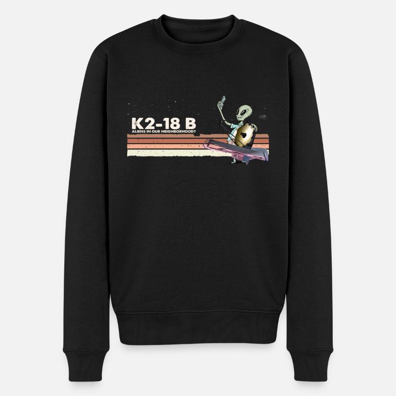 K2-18B - Lustiges Alien macht Selfie w. Webb - Männer Premium Bio Pullover - Schwarz